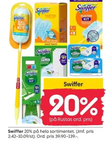 Rusta Swiffer erbjuda