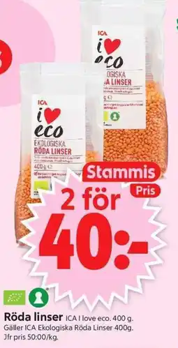 ICA Supermarket ICA Röda linser erbjuda