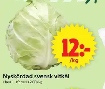 ICA Supermarket Nyskördad svensk vitkål erbjuda