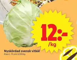 ICA Supermarket Nyskördad svensk vitkål erbjuda
