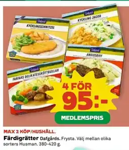 Coop Dafgårds Färdigrätter erbjuda
