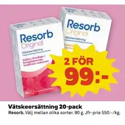 Coop Resorb Vätskeersättning 20-pack erbjuda
