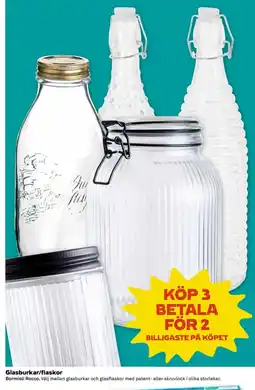 Coop Glasburkar/flaskor erbjuda