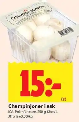 ICA Kvantum ICA Champinjoner i ask erbjuda