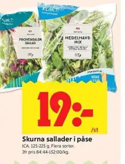 ICA Kvantum ICA Skurna sallader i påse erbjuda