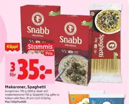 ICA Kvantum Kungsörnen. Makaroner, Spaghetti erbjuda