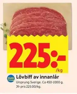 ICA Kvantum Lövbiff av innanlår erbjuda