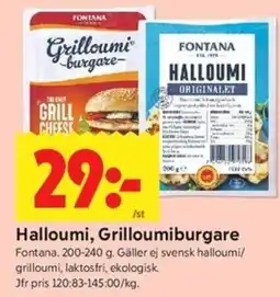 ICA Kvantum Fontana Halloumi, Grilloumiburgare erbjuda