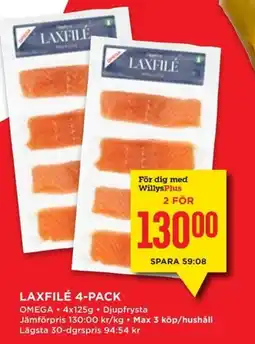 Willys Laxfilé 4-pack erbjuda