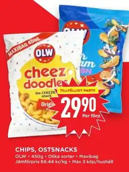 Willys OLW Chips, ostsnacks erbjuda
