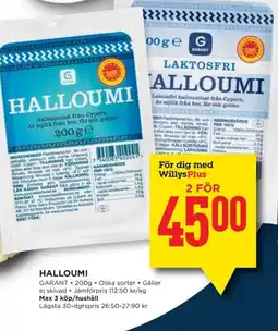 Willys Garant Halloumi erbjuda