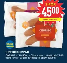 Willys Garant Kryddkorvar erbjuda