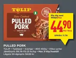 Willys Tulip Pulled pork erbjuda