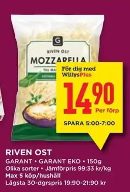 Willys Garant Riven ost erbjuda