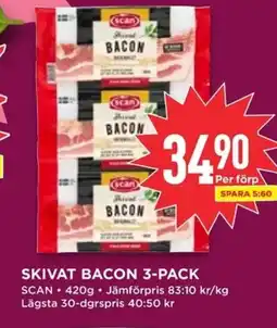 Willys Scan Skivat bacon 3-pack erbjuda