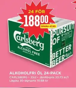 Willys Carlsberg Alkoholfri öl 24-pack erbjuda