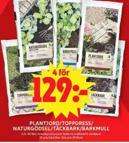 ICA Maxi ICA Plantjord/toppdress/ naturgödsel/täckbark/barkmull erbjuda