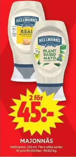 ICA Maxi Hellmanns Majonnäs erbjuda