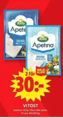 ICA Maxi Arla Apetina Vitost erbjuda