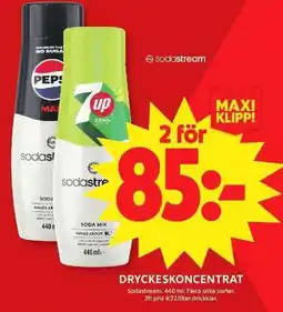 ICA Maxi Sodastream Dryckeskoncentrat erbjuda