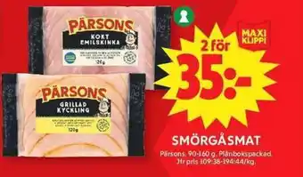 ICA Maxi Pärsons Smörgåsmat erbjuda