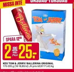 ÖoB Kex tom & jerry/ ballerina original erbjuda