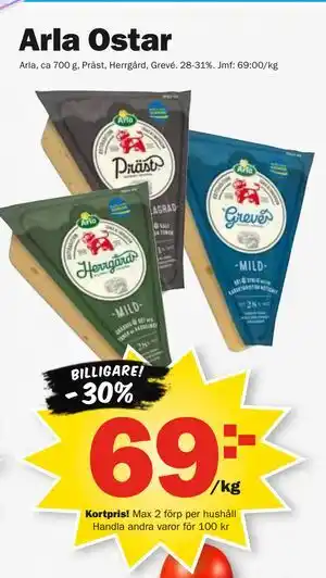 Pekås Arla Ostar, Medlemspris erbjuda