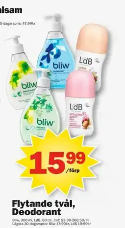 Pekås Flytande tvål, Deodorant erbjuda