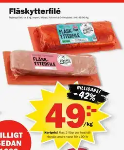 Pekås Fläskytterfilé, Medlemspris erbjuda