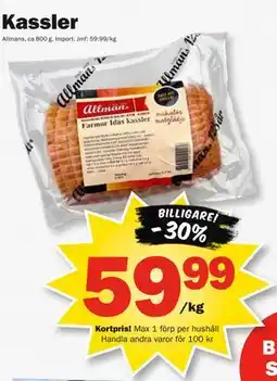 Pekås Kassler, Medlemspris erbjuda