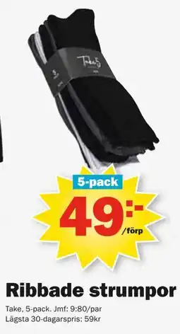 Pekås Ribbade strumpor erbjuda
