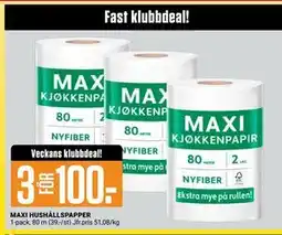 ÖoB MAXI HUSHÅLLSPAPPER, Medlemspris erbjuda