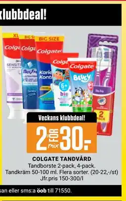 ÖoB COLGATE TANDVÅRD, Medlemspris erbjuda
