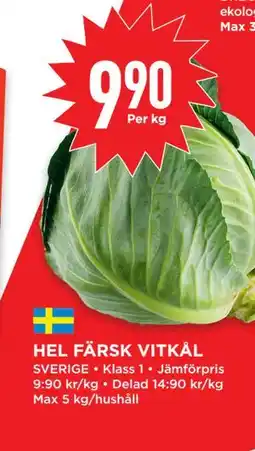 Willys HEL FÄRSK VITKÅL erbjuda