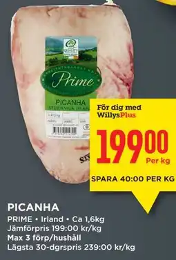 Willys PICANHA, Medlemspris erbjuda