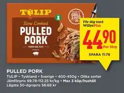 Willys PULLED PORK, Medlemspris erbjuda