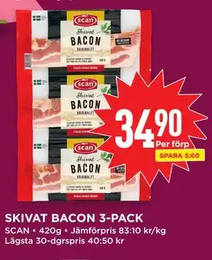 Willys SKIVAT BACON 3-PACK erbjuda