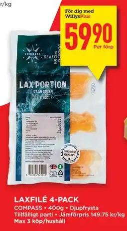 Willys Hemma LAXFILÉ 4-PACK, Medlemspris erbjuda