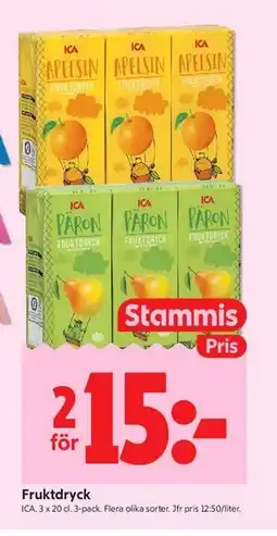 ICA Kvantum Fruktdryck, Medlemspris erbjuda