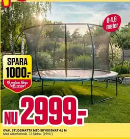ÖoB Oval studsmatta med skyddsnät 4,6 m erbjuda