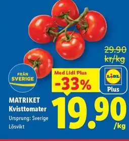 Lidl MATRIKET Kvisttomater erbjuda