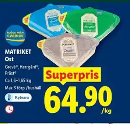 Lidl MATRIKET Ost erbjuda