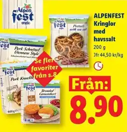 Lidl ALPENFEST Kringlor med havssalt erbjuda
