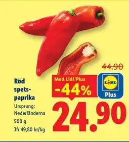 Lidl Röd spets- paprika erbjuda