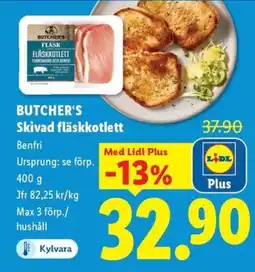 Lidl BUTCHER'S Skivad fläskkotlett erbjuda