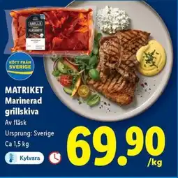 Lidl MATRIKET Marinerad grillskiva erbjuda