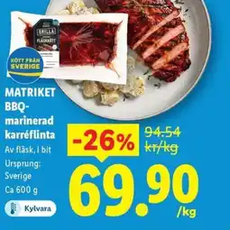 Lidl MATRIKET BBQ- marinerad karréflinta erbjuda