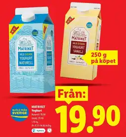 Lidl MATRIKET Yoghurt erbjuda