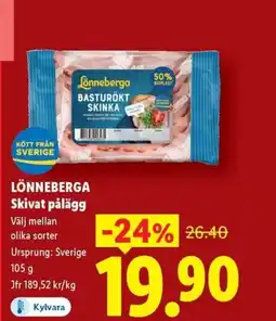 Lidl LÖNNEBERGA Skivat pålägg erbjuda