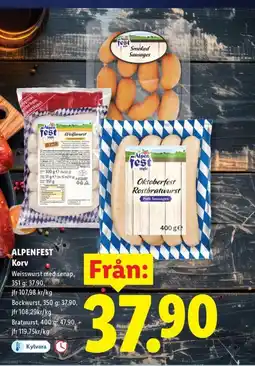 Lidl ALPENFEST Korv erbjuda